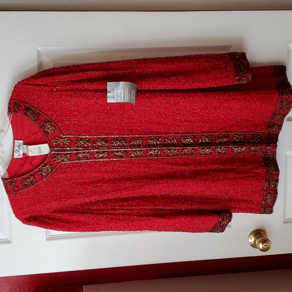 JKara Embellished BeJeweled Jacket, Size 1X